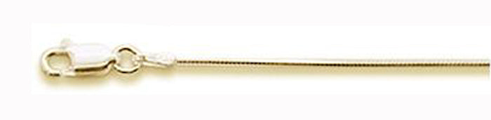 Yellow Gold Plated 0.7 MM 015 8 Sides Snake Chain .925 Solid Sterling Silver Sizes 16-20" NEW