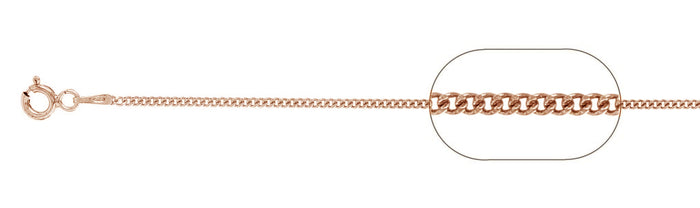 030-1.3MM Rose Gold Plated Curb Chain .925 Solid Sterling Silver Available in 16"- 22" inches NEW