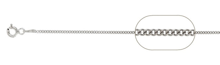 040-1.4MM Rhodium Plated Curb Chain .925 Solid Sterling Silver Available in 18"- 24" inches NEW