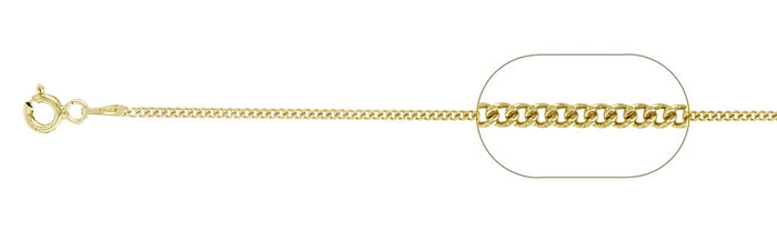 040-1.4MM Yellow Gold Plated Curb Chain .925 Solid Sterling Silver Available in 16"- 24" inches NEW