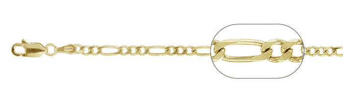 080-3MM Yellow Gold Plated Figaro Chain .925 Solid Sterling Silver Available in 7"-30" inches NEW
