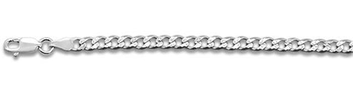 100-4MM Pave Curb Chain .925 Solid Sterling Silver Available in 7"- 30" inches NEW