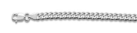 120-5MM Pave Curb Chain .925 Solid Sterling Silver Available in 7"-26" inches NEW
