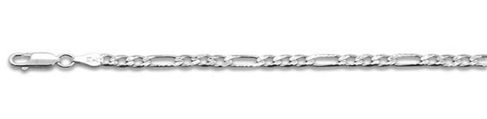 080-3MM Pave Figaro Chain .925 Solid Sterling Silver Available in 7"- 30" inches NEW