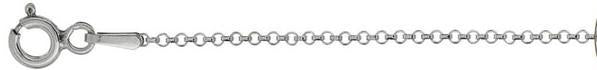 016-1.4MM Rhodium Plated Rolo Chain .925 Solid Sterling Silver Available in 16"- 22" inches NEW