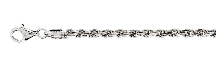 080-4MM Rhodium Plated Rope Chain .925 Solid Sterling Silver Available in 8"-28" inches NEW
