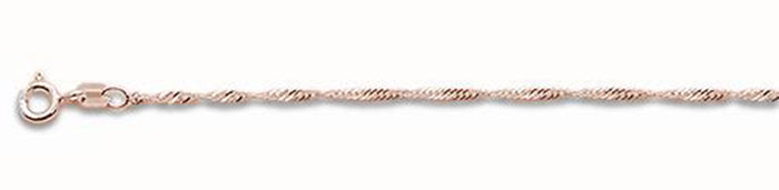 025-1.6MM Rose Gold Plated Singapore Chain .925 Solid Sterling Silver Available in 16"- 22" inches NEW