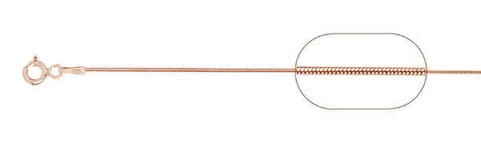 010-8MM Rose Gold Plated Snake Chain .925 Solid Sterling Silver Available in 16"- 22" inches NEW