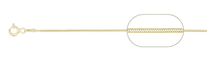 015-.9MM Yellow Gold Plated Snake Chain .925 Solid Sterling Silver Available in 16"- 22" inches NEW