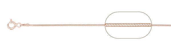 CLOSEOUT 20% OFF! 020-1MM Rose Gold Plated Snake Chain .925 Solid Sterling Silver Available in 16"- 26" inches NEW