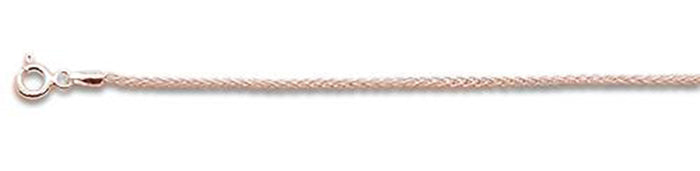CLOSEOUT 20% OFF! 035-1.5MM Rose Gold Plated Wheat/Spiga Chain .925 Solid Sterling Silver Available in 16"- 22" inches NEW