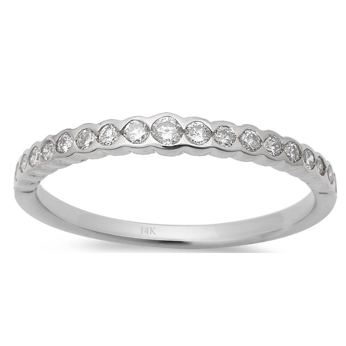 DIAMOND CLOSEOUT! .29ct 14kt White Gold Pave Set Diamond Engagement Wedding Band Size 6.5