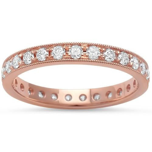 DIAMOND CLOSEOUT! .68ct 14KT Rose Gold G SI Eternity Round Diamond Wedding Stackable Anniversary Band