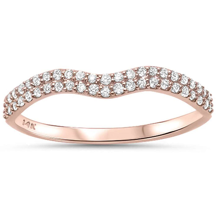 DIAMOND CLOSEOUT! .19ct G SI 14k Rose Gold Diamond Band Ring Size 6.5