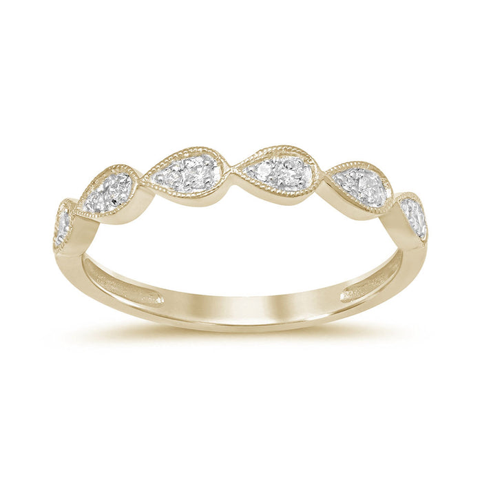 DIAMOND CLOSEOUT! .12ct 14K Yellow Gold Round Diamond Fashion Wedding Band Ring Size 6.5