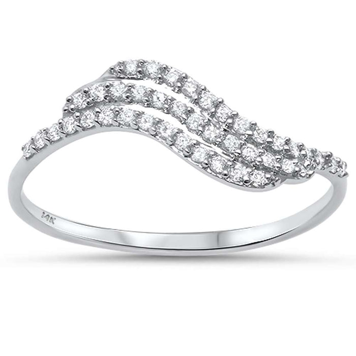 DIAMOND CLOSEOUT! .17ct G SI 14kt White Gold Wave Diamond Band Ring Size 6.5