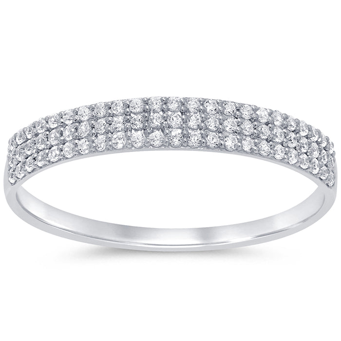 .22ct 14k White Gold 3 Layers Diamond Ring Size 6.5