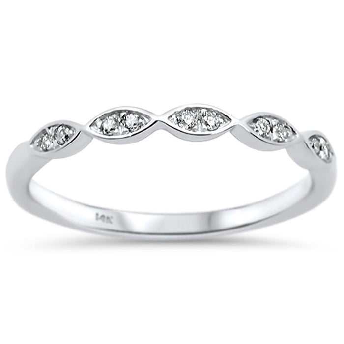 DIAMOND CLOSEOUT! .09ct 14k White Gold Diamond Anniversary Wedding Stackable Band Size 6.5