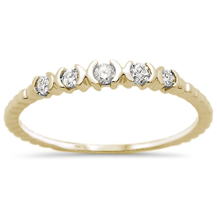 DIAMOND CLOSEOUT! .13ct 14k Yellow Gold Diamond Anniversary Wedding Stackable Band Size 6.5