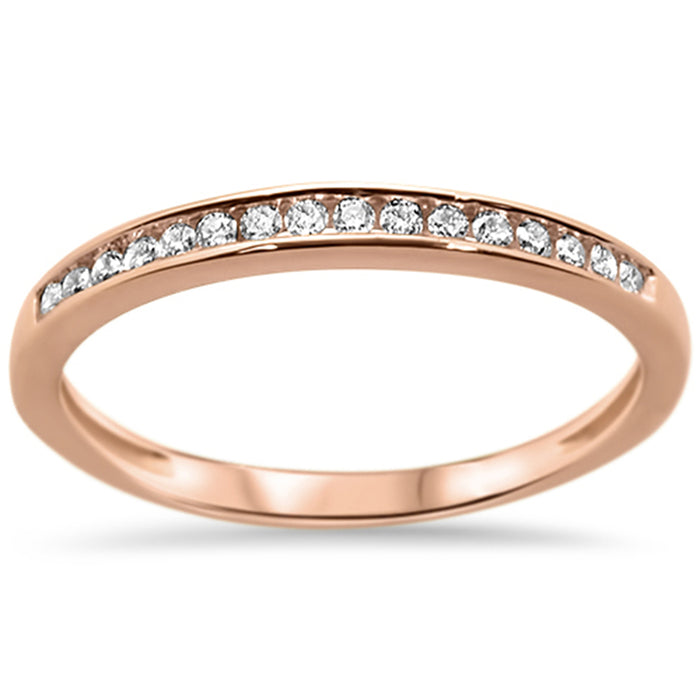 DIAMOND CLOSEOUT! .13ct 14k Rose Gold Diamond Wedding Band Anniversary Ring Size 6.5