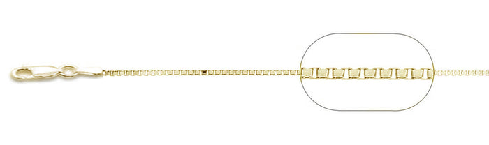CLOSEOUT 20% OFF! 022-1.1MM Yellow Gold Plated Box Chain .925 Solid Sterling Silver Sizes 16-20" NEW