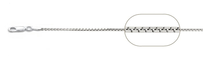 024-1.2MM Box Chain .925 Solid Sterling Silver Sizes 16-30" NEW