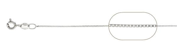 012-.7MM Rhodium Box Chain .925 Solid Sterling Silver Sizes 16-30" NEW