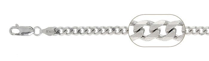 120-5MM Curb Chain .925 Solid Sterling Silver Sizes 7.5-30" NEW