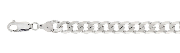 180-7MM Curb Chain .925 Solid Sterling Silver Sizes 8-32" NEW