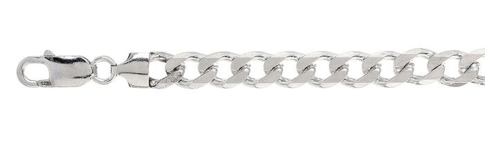 200-8MM Curb Chain .925 Sterling Silver Made in Italy Available in 24"- 30" inches NEW