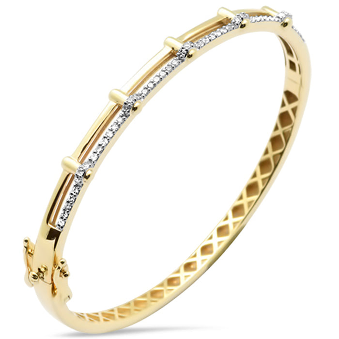 SPECIAL!.38ct G SI 14K Yellow Gold Trendy Diamond Bangle Bracelet