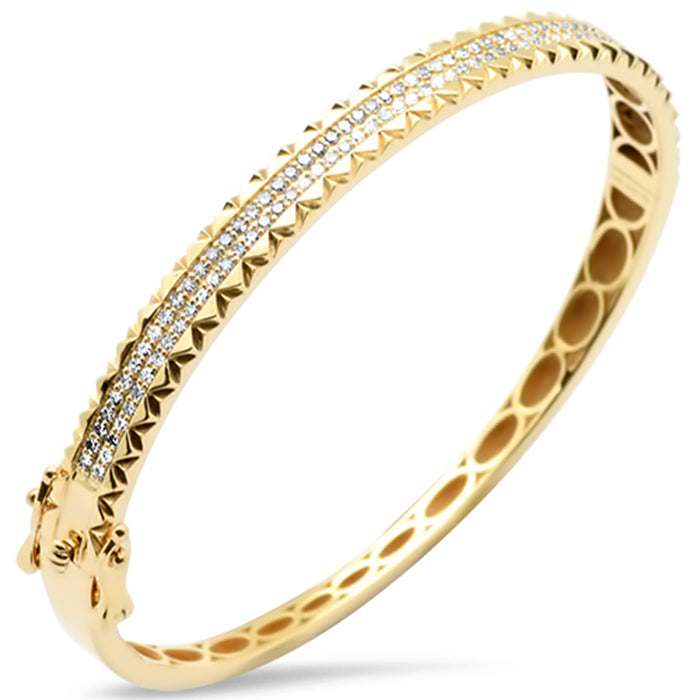 SPECIAL!.72ct G SI 14K Yellow Gold Diamond Trendy Bangle Bracelet