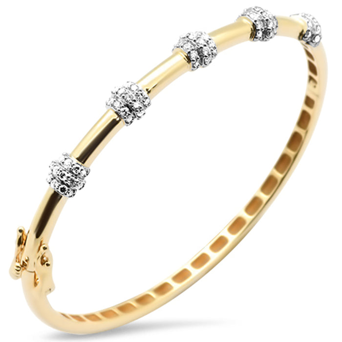SPECIAL! .73ct G SI 14K Yellow Gold Modern Diamond Bangle Bracelet