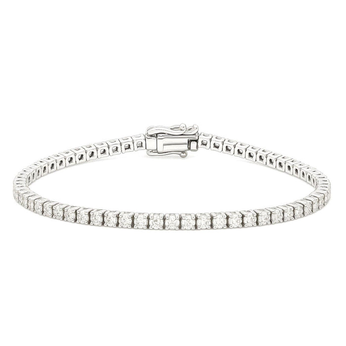 SPECIAL!4.06ct G SI 14KT White Gold Diamond Tennis Bracelet 7" Long