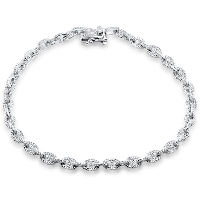 SPECIAL! .99ct G SI 14K White Gold Diamond Link Bracelet 6.5" Long