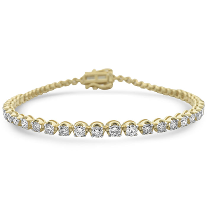 SPECIAL! 3.01ct G SI 14K Yellow Gold Diamond Graduated Style Tennis Bracelet 7" Long