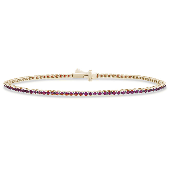 SPECIAL! 1.34ct G SI 14K Yellow Gold Natural Ruby Tennis Bracelet 7"