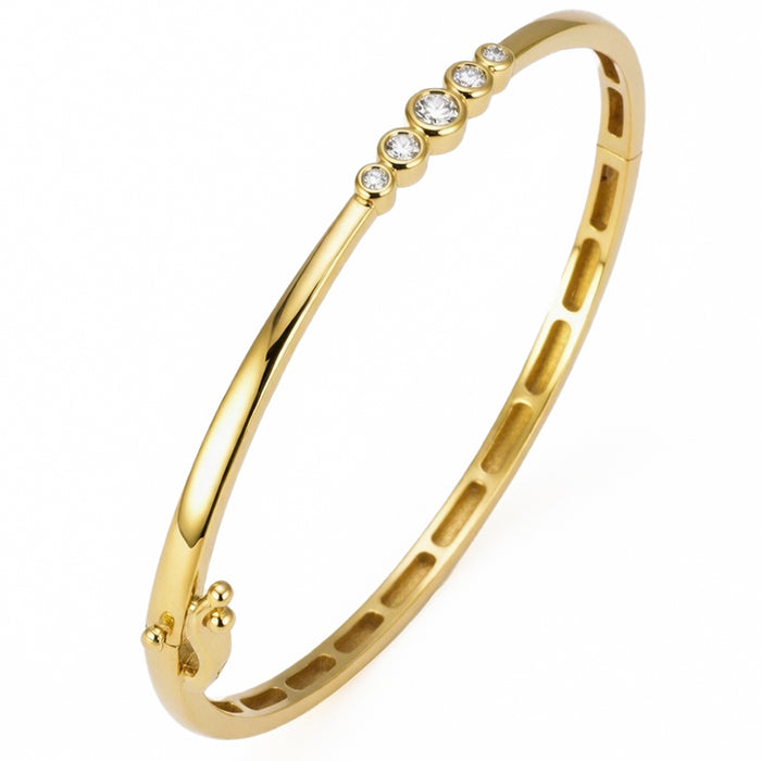 SPECIAL! .25ct G SI 14kt Yellow Gold Diamond Bezel Set Bangle Bracelet