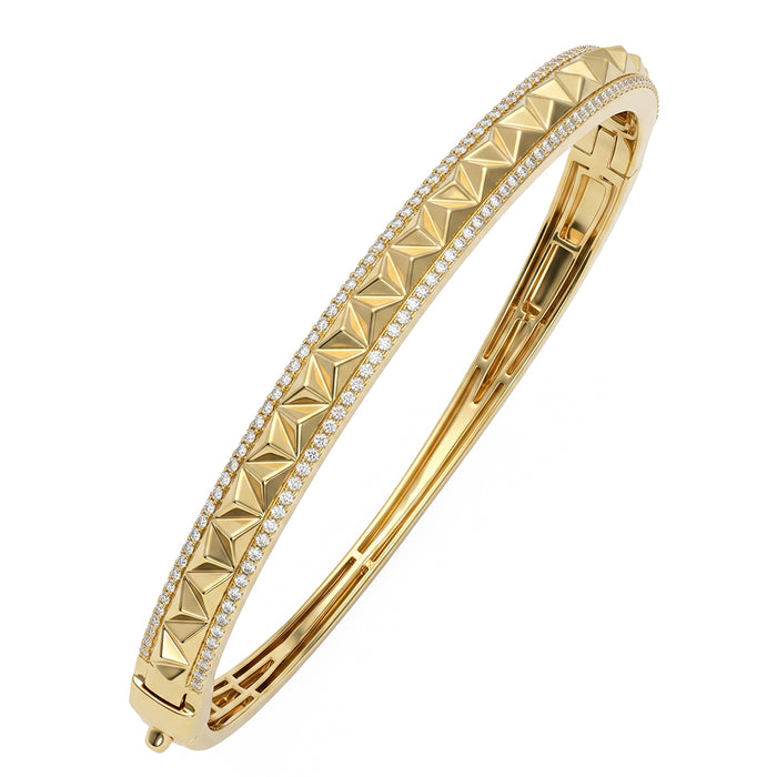 SPECIAL! .75ct G SI 14kt Yellow Gold Diamond Modern Bangle Bracelet