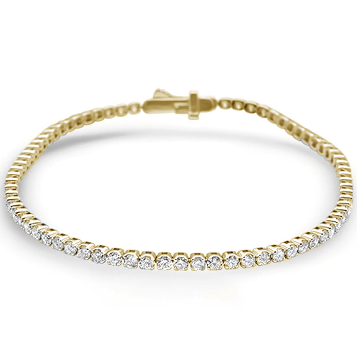 DIAMOND CLOSEOUT! 3.01ct 14KT Yellow Gold Diamond Tennis Bracelet 7" Long