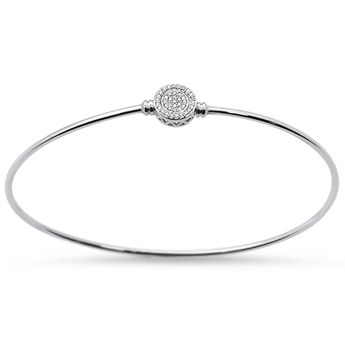 DIAMOND CLOSEOUT! .11ct 14k White Gold Diamond Bangle Bracelet 7.25"