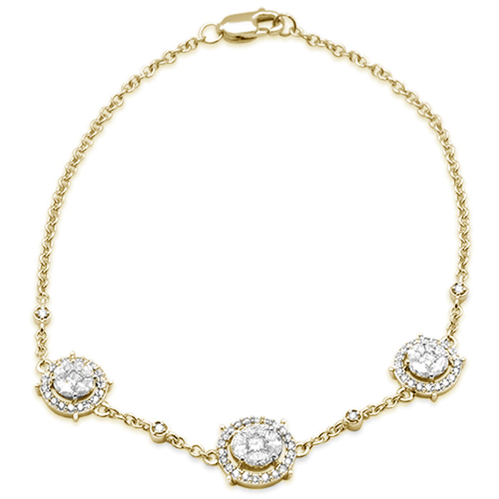 SPECIAL! .84ct 14K Yellow Gold Diamond Circle Bracelet 7"