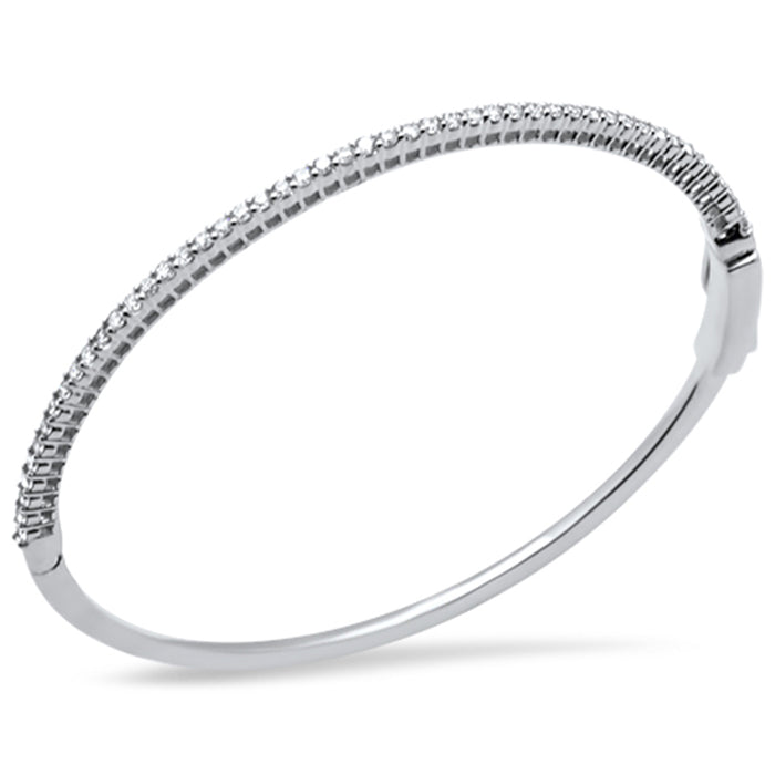 DIAMOND CLOSEOUT! 1.02ct G SI 14K White Gold Diamond Bangle Bracelet