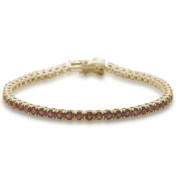 SPECIAL! 7.02ct 14K Yellow Gold Natural Ruby Tennis Bracelet 7" Long