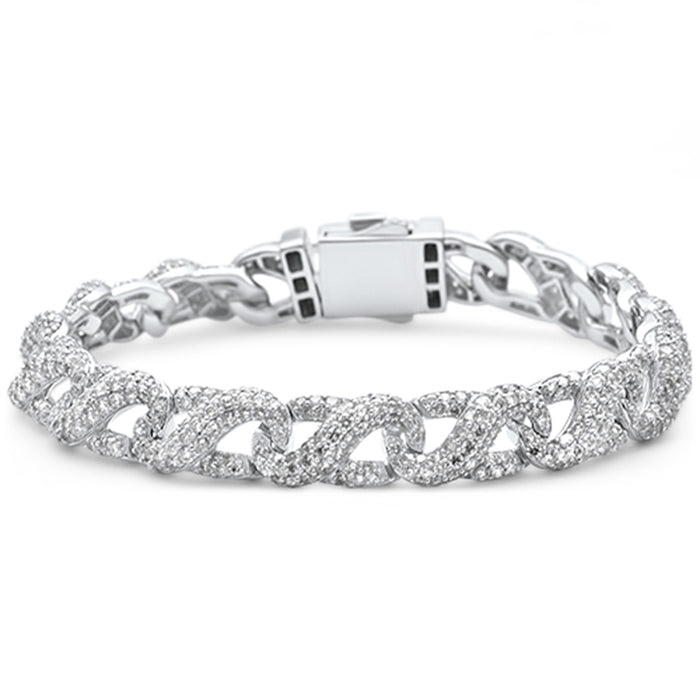 DIAMOND CLOSEOUT! 10.77ct G SI 14K White Gold Diamond Infinity Link Bracelet 8"