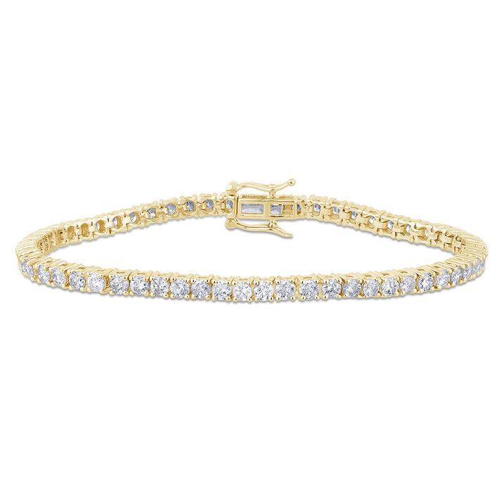 SPECIAL! 4.97ct G SI 14K Yellow Gold Round Diamond Tennis Bracelet 7" Long