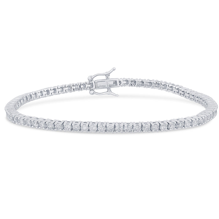 SPECIAL! 2.97ct G SI 14K White Gold Round Diamond Tennis Bracelet 7" Long