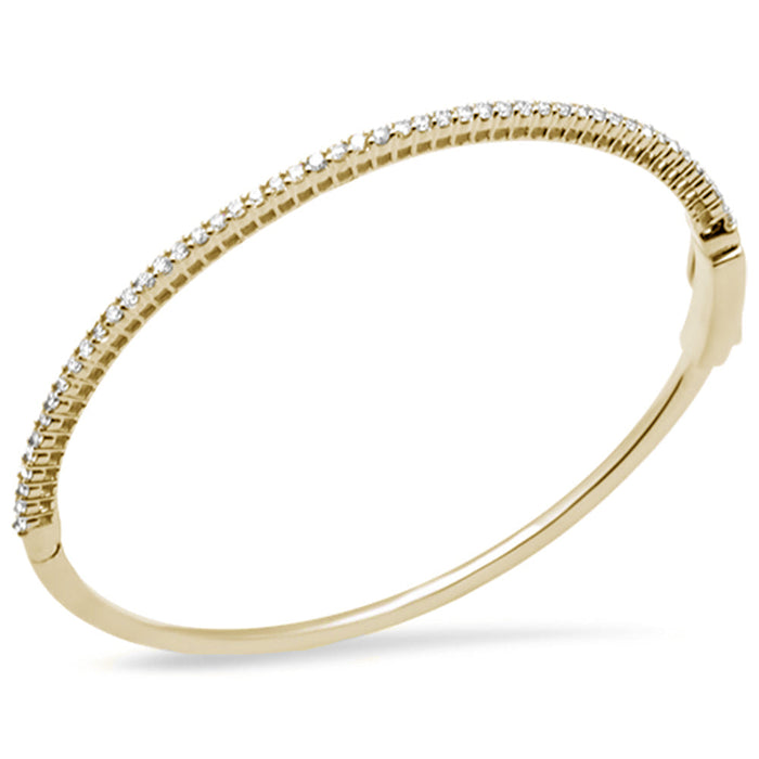 DIAMOND CLOSEOUT! 1.00ct G SI 14K Yellow Gold Diamond Bangle Bracelet