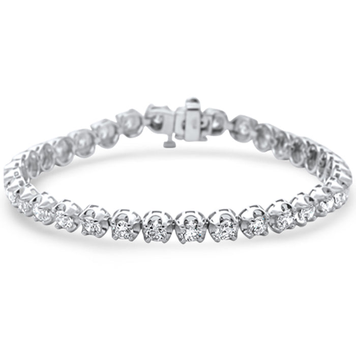 DIAMOND CLOSEOUT! 6.15ct G SI 14K White Gold Diamond Tennis Bracelet 7" Long