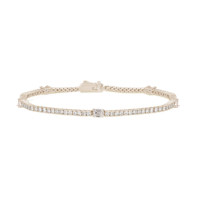 DIAMOND CLOSEOUT! 2.18ct G SI 14K Yellow Gold Diamond & Emerald Cut Tennis Bracelet 7" Long
